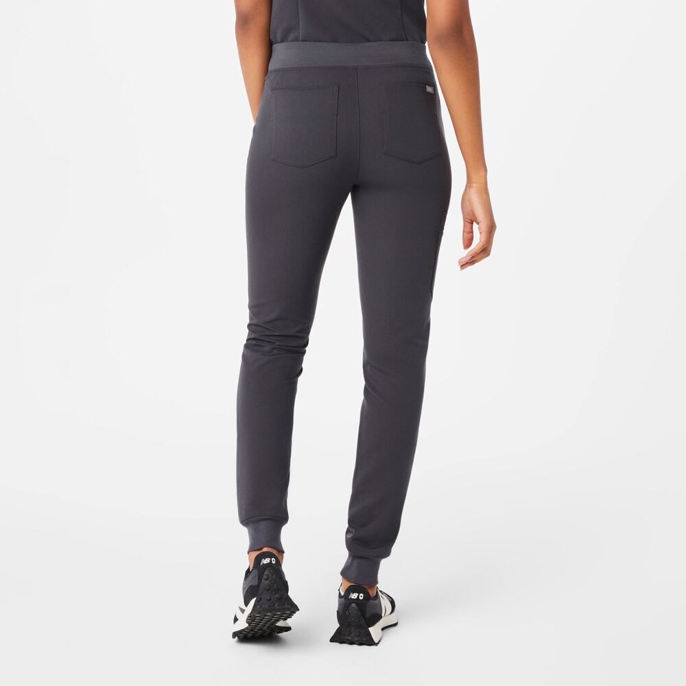 FIGS Zamora Jogger Scrub Pant Women S Gray Pocket Drawstring Elastic Waist Logo - Picture 2 of 15